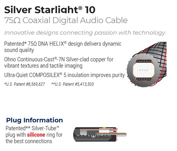 Wireworld Silver Starlight 10 Coaxial Digital Audio Cable
